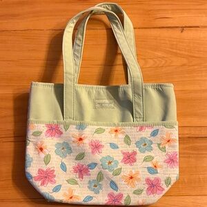 Longaberger Floral Tote Bag - Green